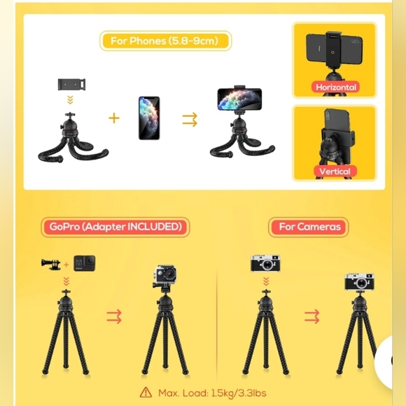 Mpow Flexible Phone Tripod with Bluetooth Remote Shutter - Picture 7 of 8